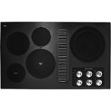 KitchenAid - 36 in. Wide 5 element Built-In Downdraft Electric Cooktop with and 300 CFM Exhaust Rating - Black