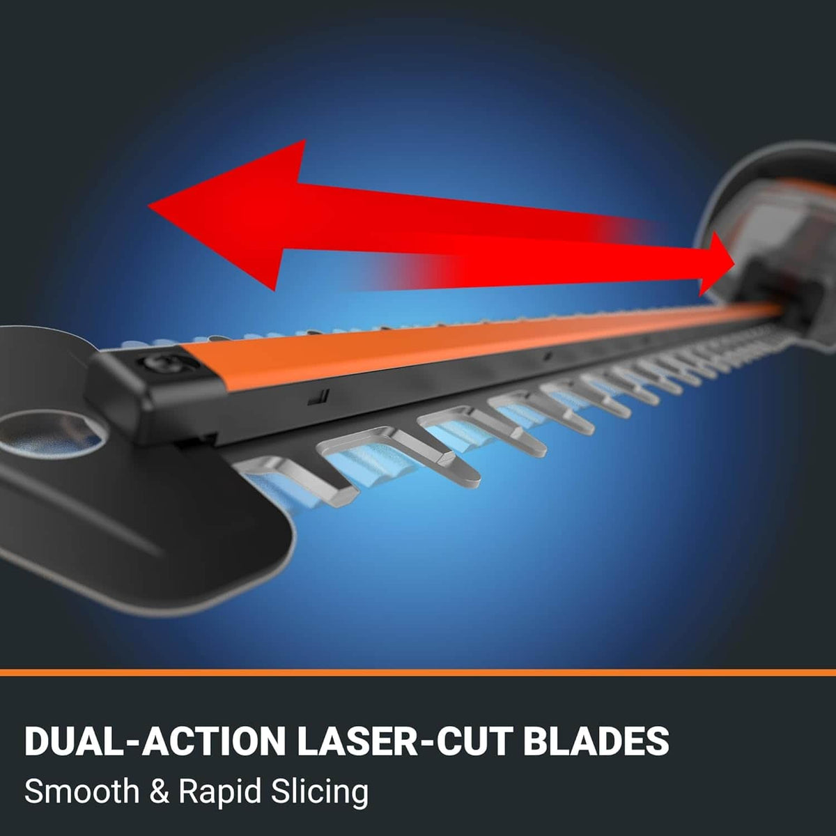 WORX - 40V 24" Cordless Hedge Trimmer (2 x 2.0 Ah Batteries & 1 x Charger) - Black