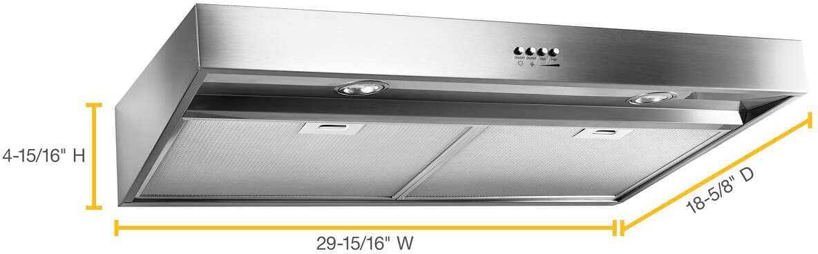 Whirlpool - 30 inches - Convertible - Under cabinet Range Hood - Stainless Steel