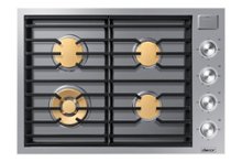 Dacor - 30 in. Wide 4 Burner Contemporary Built-In Gas Cooktop  with SimmerSear, Liquid Propane Convertible - Silver Stainless Steel