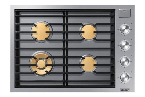 Dacor - 30 in. Wide 4 Burner Contemporary Built-In Gas Cooktop  with SimmerSear, Liquid Propane Convertible - Silver Stainless Steel