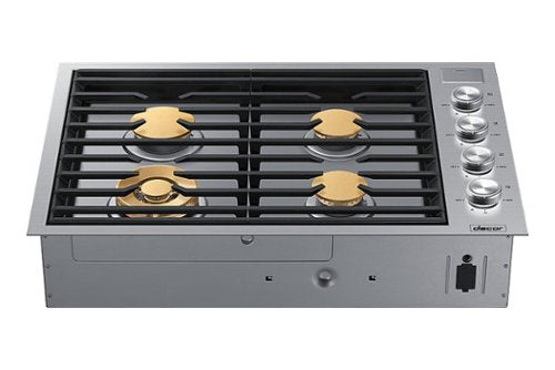 Dacor - 30 in. Wide 4 Burner Contemporary Built-In Gas Cooktop  with SimmerSear, Liquid Propane Convertible - Silver Stainless Steel