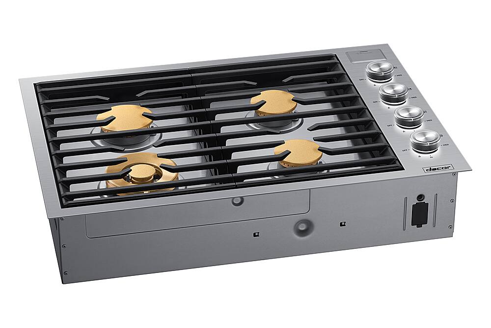 Dacor - 30 in. Wide 4 Burner Contemporary Built-In Gas Cooktop  with SimmerSear, Liquid Propane Convertible - Silver Stainless Steel
