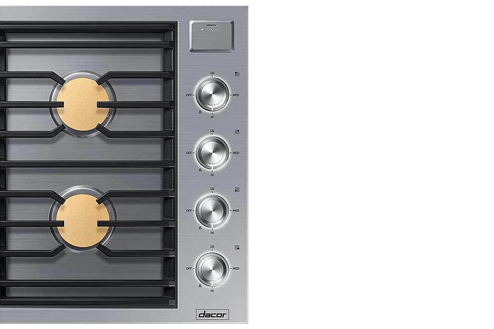 Dacor - 30 in. Wide 4 Burner Contemporary Built-In Gas Cooktop  with SimmerSear, Liquid Propane Convertible - Silver Stainless Steel