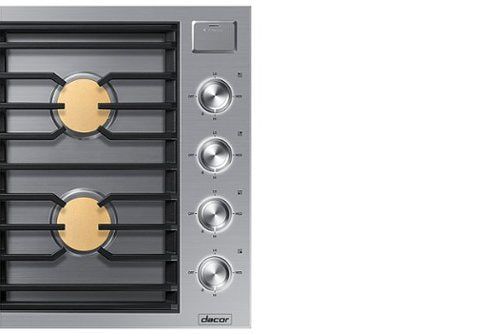 Dacor - 30 in. Wide 4 Burner Contemporary Built-In Gas Cooktop  with SimmerSear, Liquid Propane Convertible - Silver Stainless Steel
