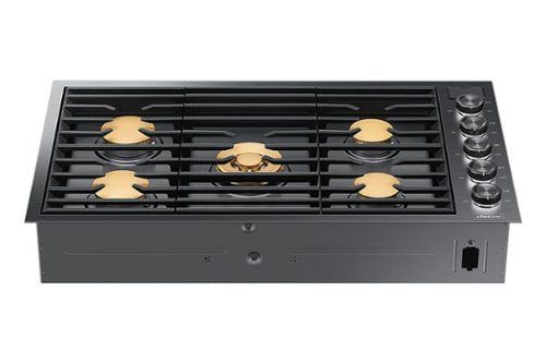 Dacor - 36 in. Wide 5 Burner Contemporary Built-In Gas Cooktop with  with SimmerSear, Liquid Propane Convertible - Graphite Steel