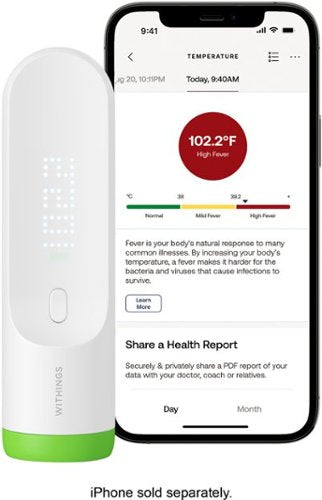 Withings - Thermo Smart Non-Contact Thermometer - White