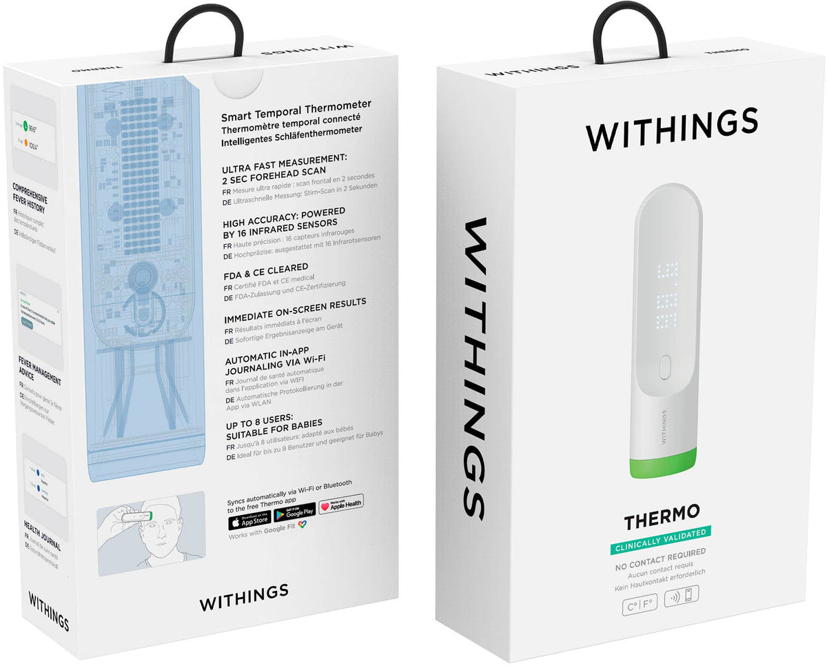 Withings - Thermo Smart Non-Contact Thermometer - White
