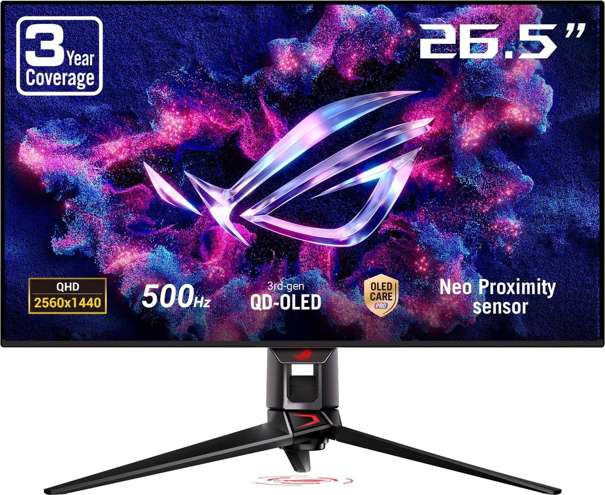 ASUS - ROG Swift 27" 2K OLED 500Hz 0.03ms Gaming Monitor with FreeSync Premium Pro and HDR (DisplayPort, HDMI) - Black