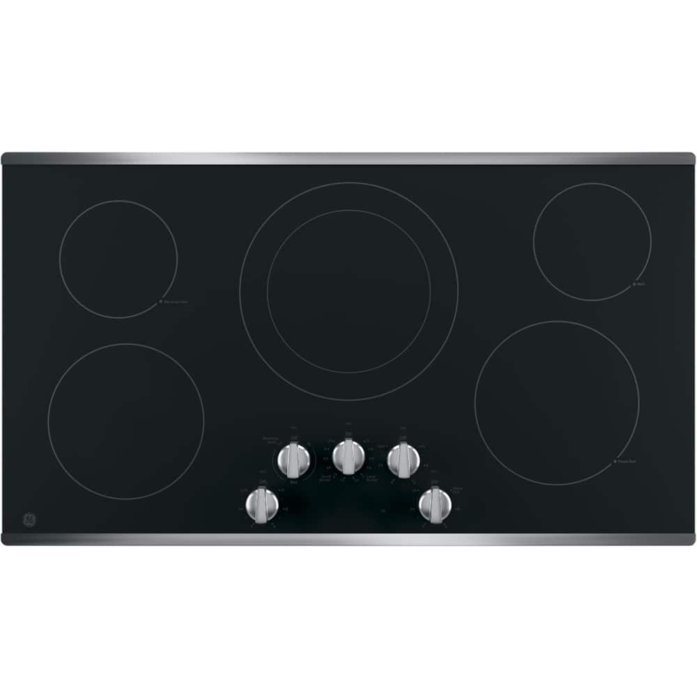 GE - 36" Built-In Electric Cooktop - Stainless Steel