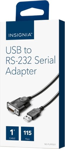 Insignia™ - 1.3' USB-to-RS-232 (DB9) PDA/Serial Adapter Cable, with Prolific Chipset - Black