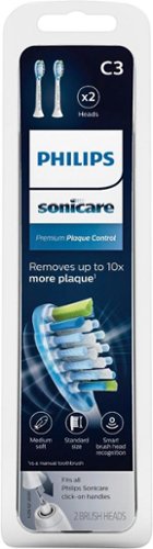 Philips Sonicare - Premium Plaque Control Brush Heads (2-Pack) - White