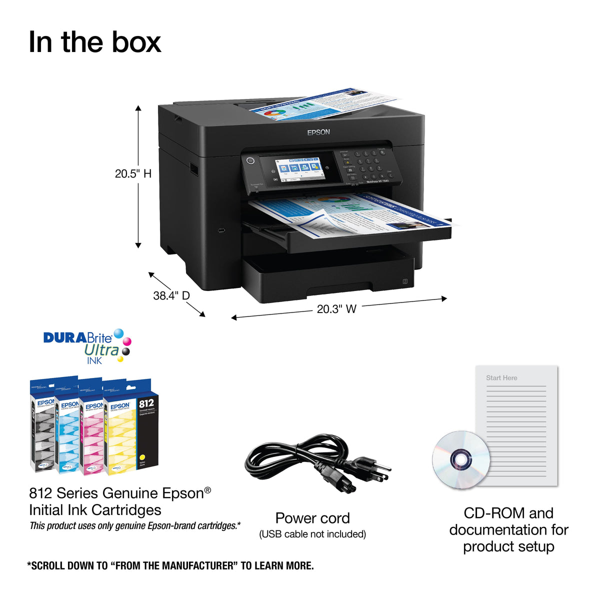 Epson - WorkForce Pro WF-7840 Wireless Wide-format All-in-One Inkjet Printer - Black