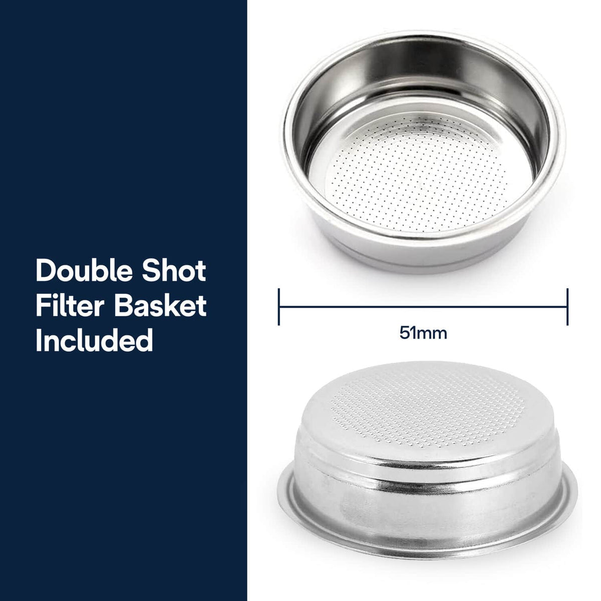 De'Longhi - Rosewood Bottomless Portafilter - Stainless Steel