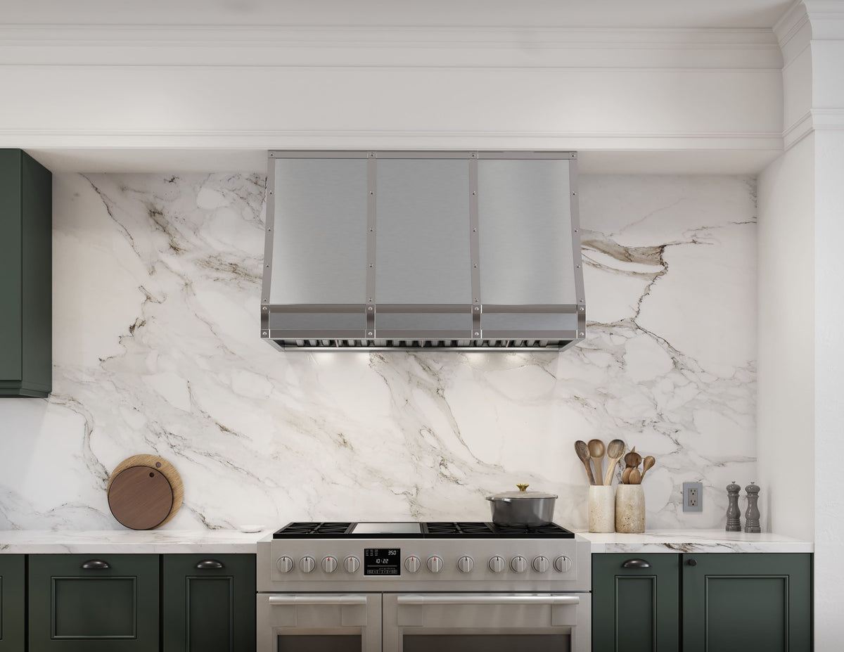 Zephyr - 36 inches - Convertible - Shell Range Hood - Stainless Steel