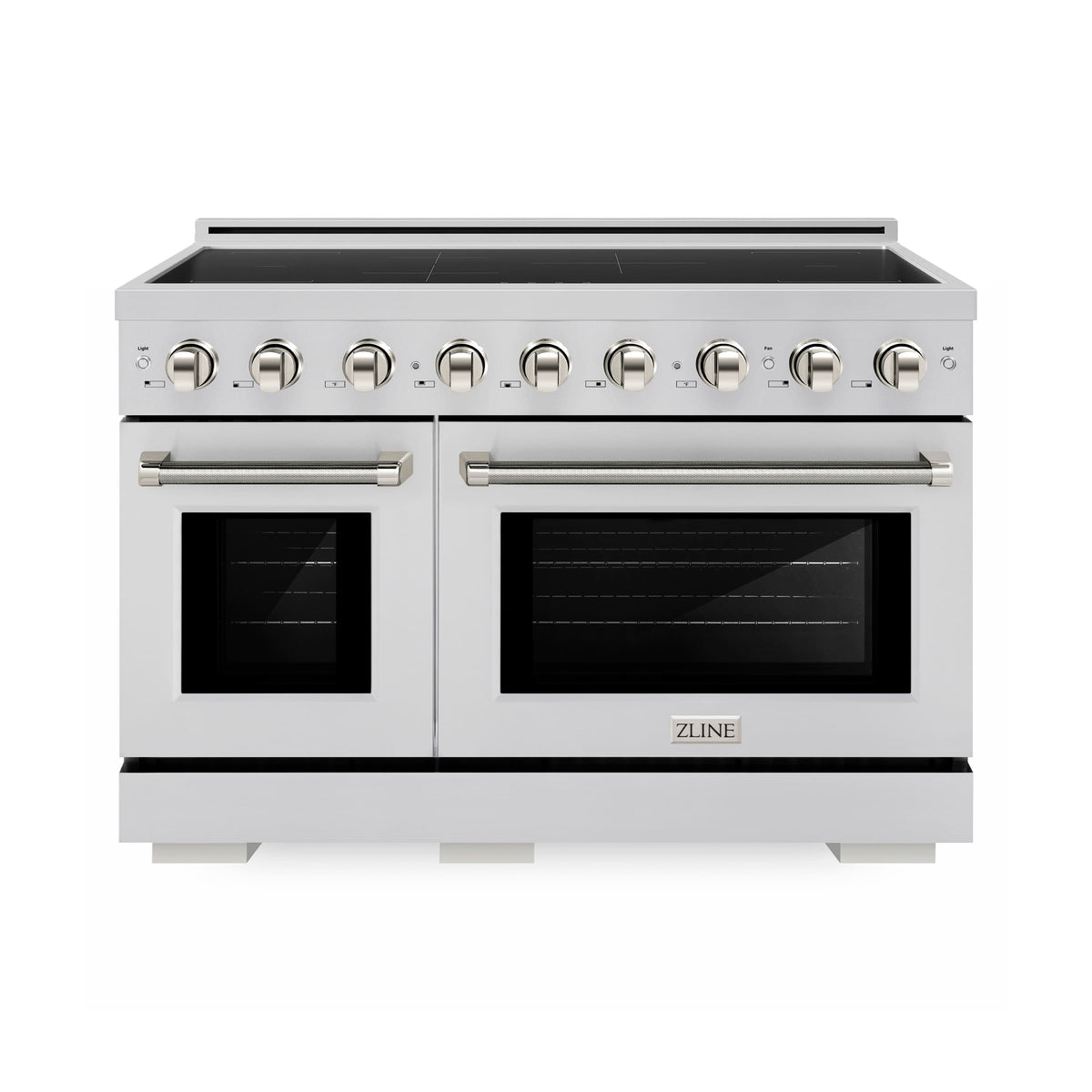 ZLINE - Autograph 48 in. 6.7 cu. ft. Paramount Freestanding Induction Range with 7 Elements and Plished Nickel Helix Handles - Stainless Steel
