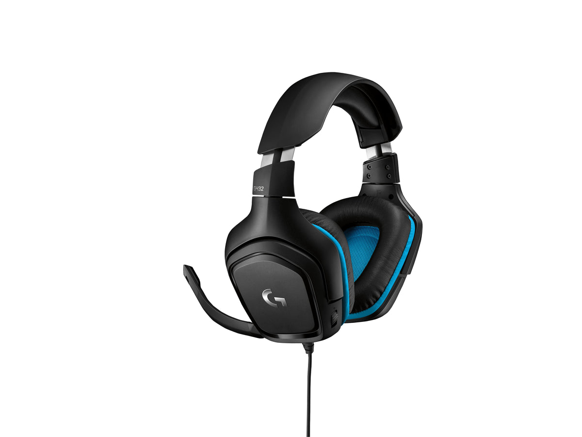 Logitech - G432 Wired Over-the-Ear Gaming Headset for Windows - Black/Blue