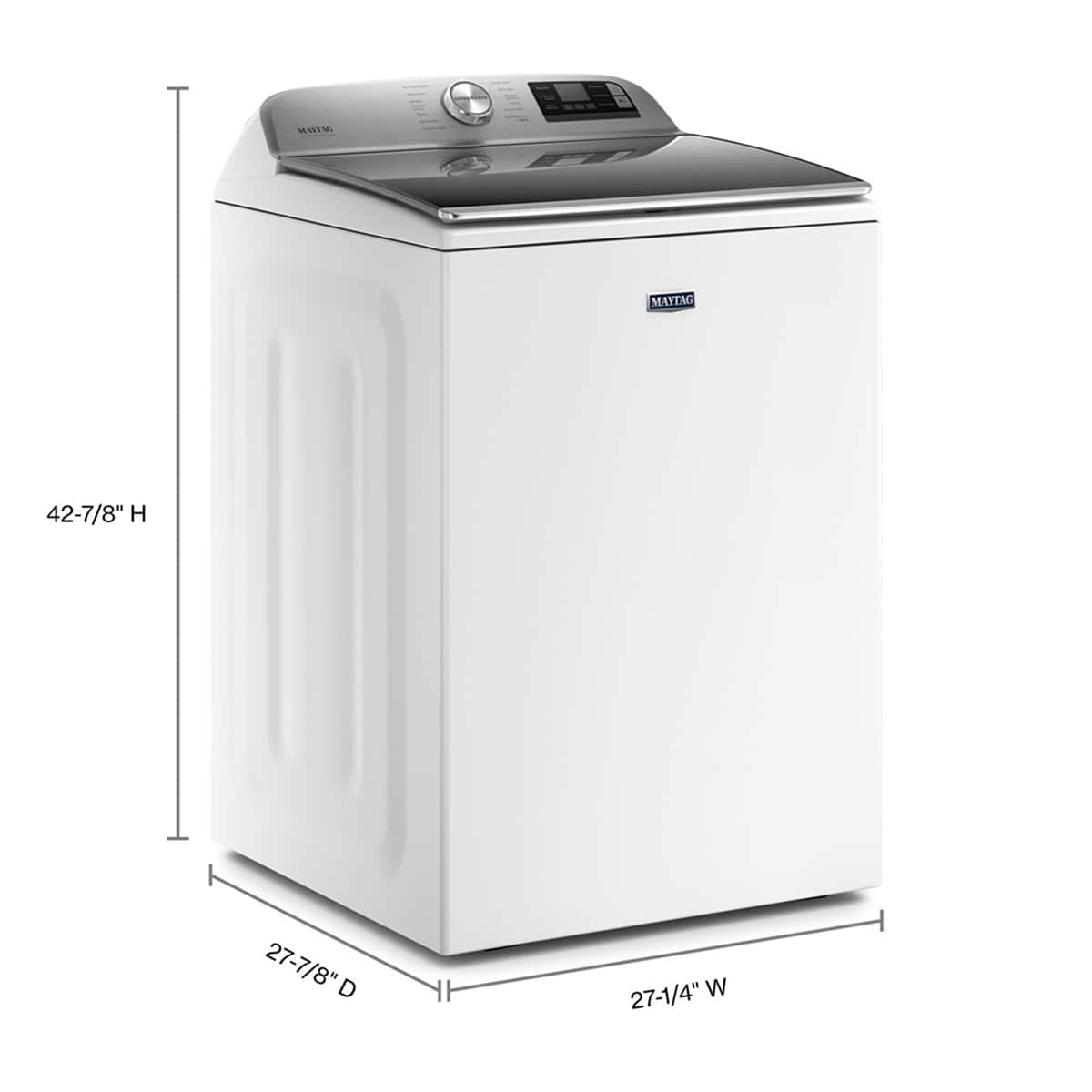 Maytag - 5.3 Cu. Ft. High Efficiency Smart Top Load Washer with Extra Power Button - White
