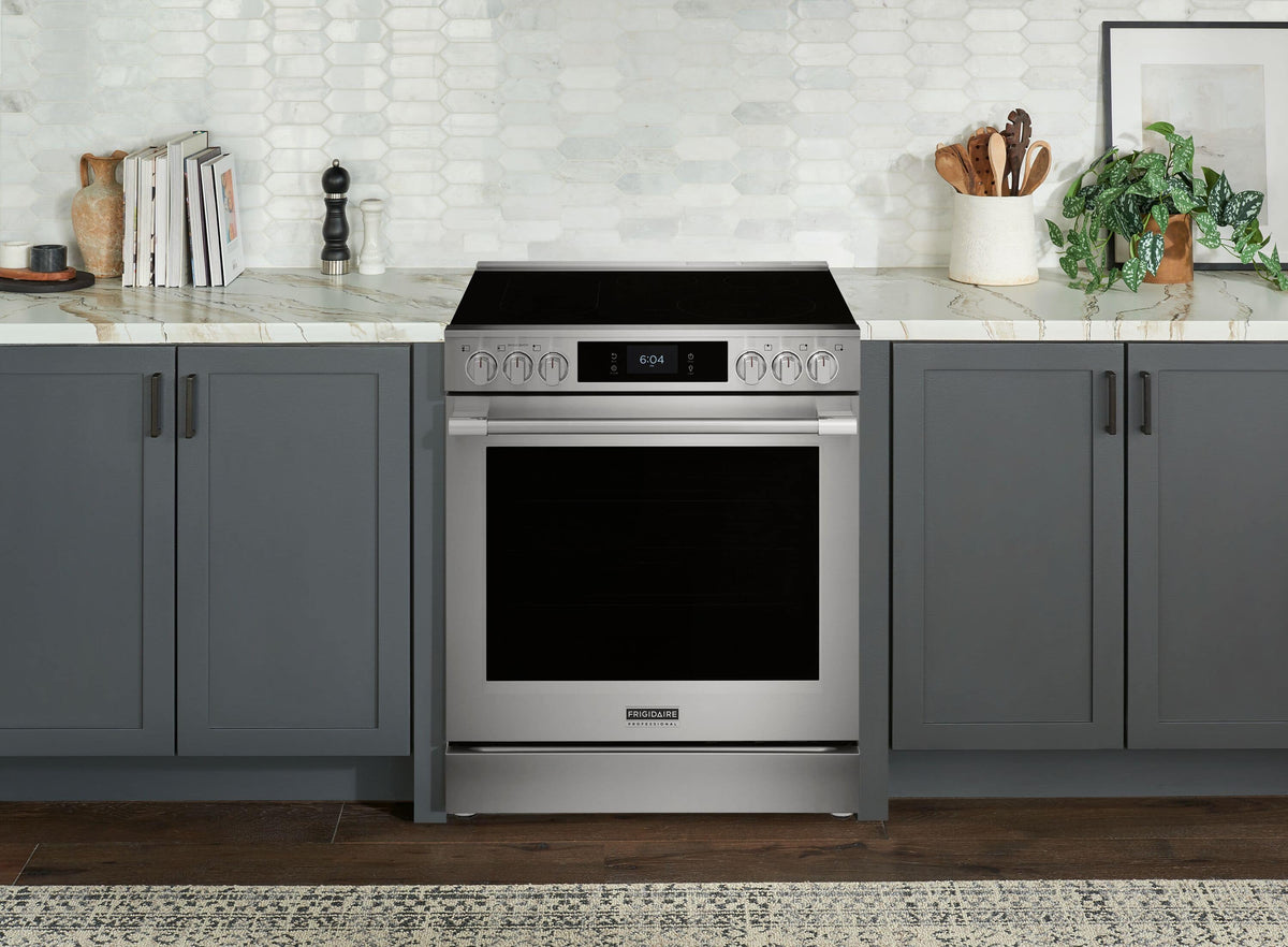 Frigidaire - 30" Electric Range with Stone-Baked Pizza - Stainless Steel