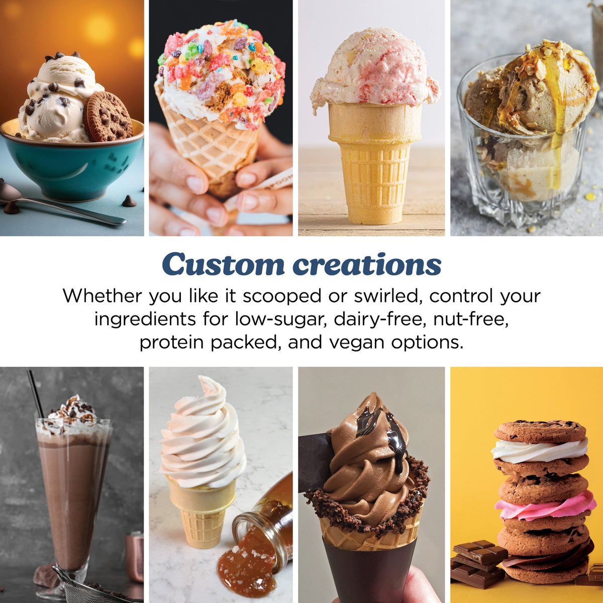 Ninja - CREAMi Scoop & Swirl Ice Cream & Soft Serve Maker, 13 One-Touch Programs - Navy