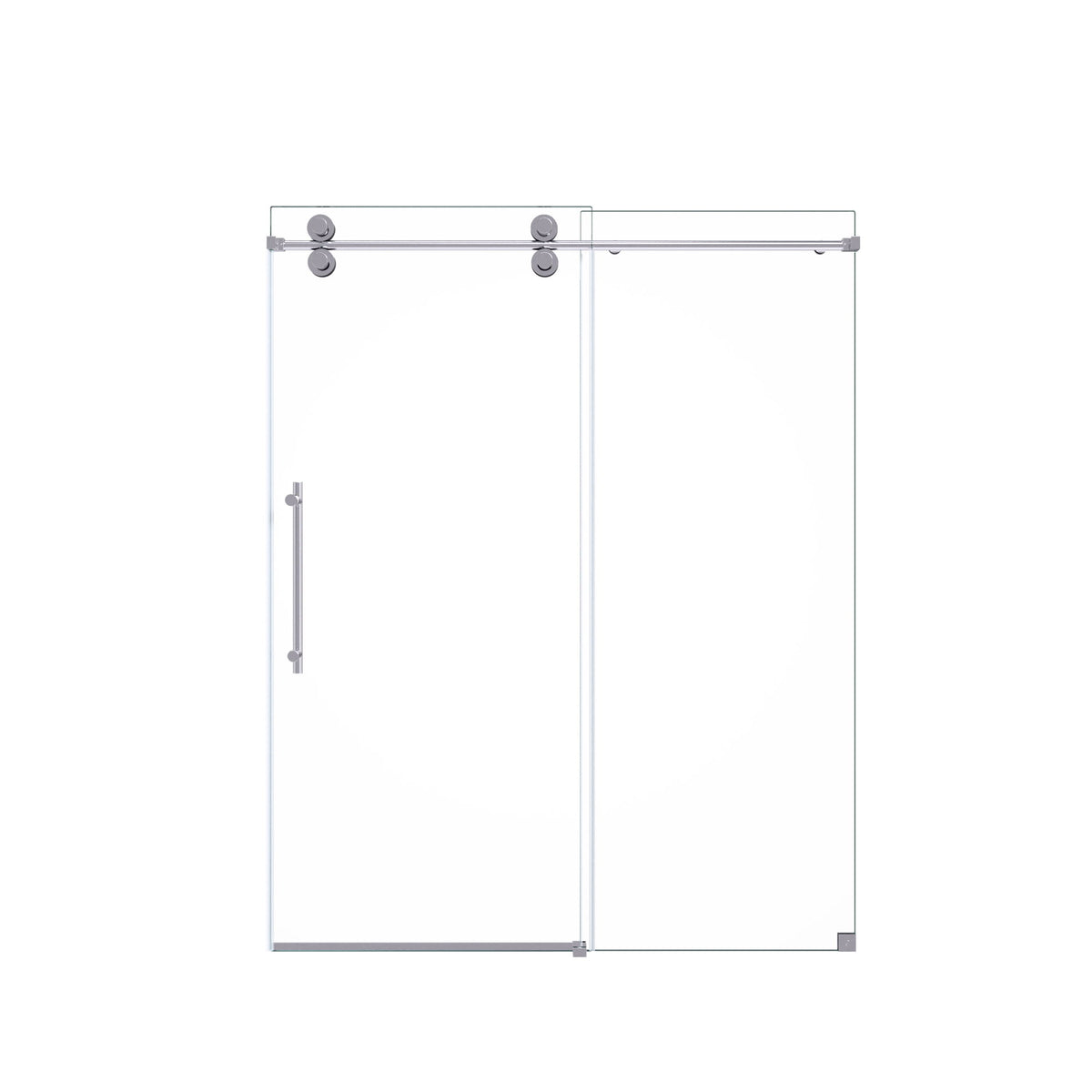 Frameless Single Sliding Shower Door With Clear Tempered Glass