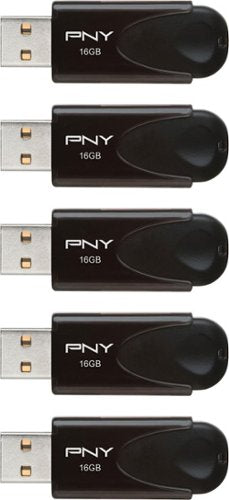 PNY - 16GB Attaché 4 Type A USB 2.0 Flash Drive 5-Pack - Black