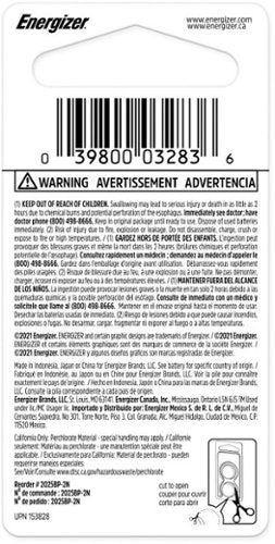 Energizer - 2025 Batteries (2 Pack), 3V Lithium Coin Batteries