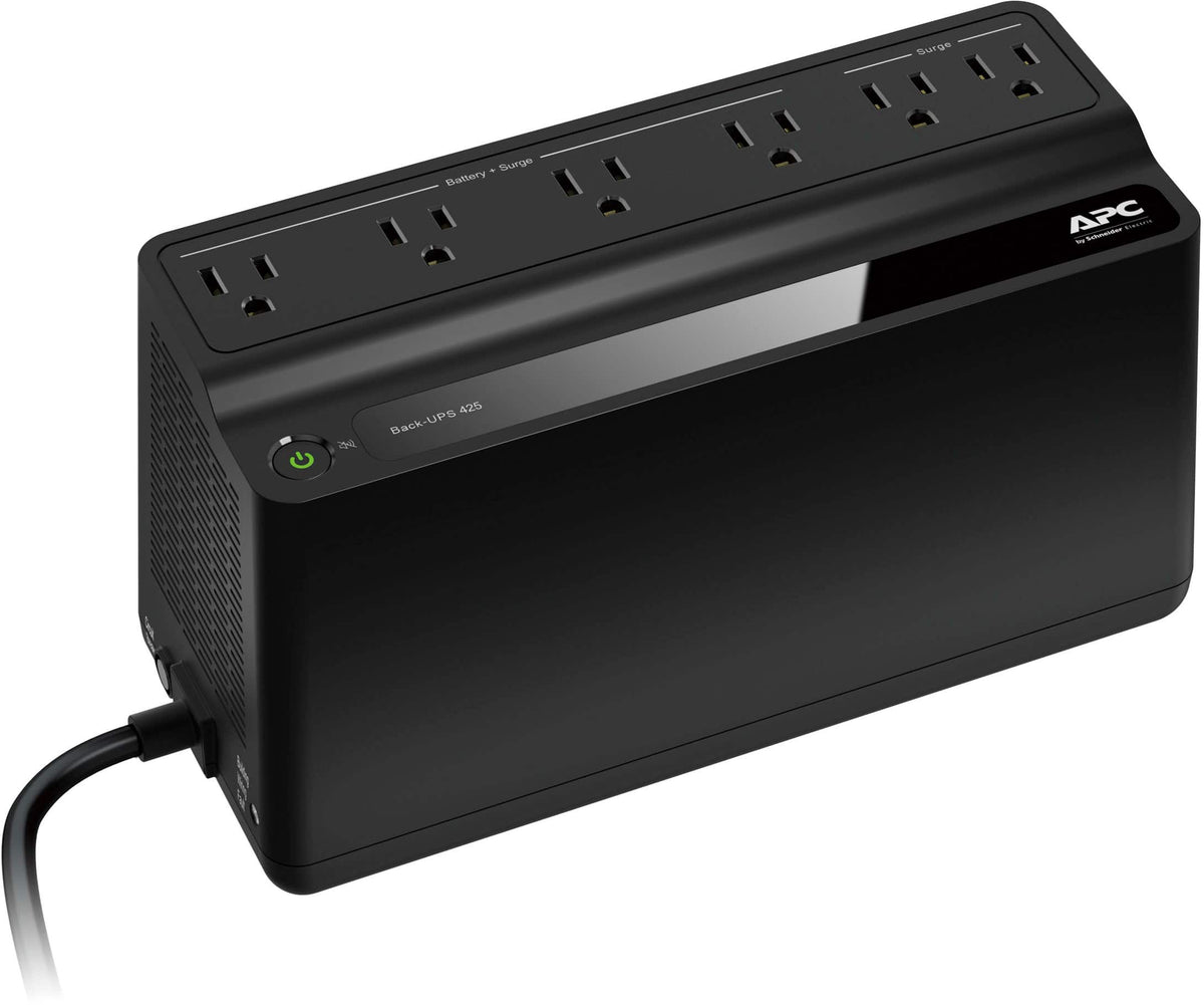APC - Back-UPS 425VA, 120V, 6 NEMA outlets (2 surge) - Black