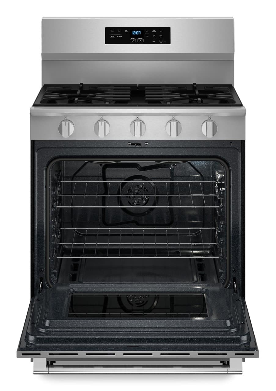 Maytag - 30 in. Wide 5 burners 5.0 cu. ft. Freestanding Gas Range With No Preheat Air Fry and Air Baking - Stainless Steel