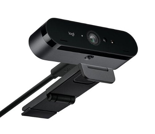 Logitech - Brio Ultra HD Pro 4096 x 2160 Business Webcam with RightLight 3 and Noise-Cancelling Dual Mics - Black