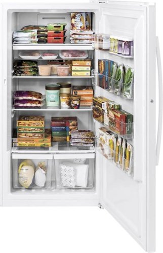 GE - 17.3 Cu. Ft. Frost-Free Upright Freezer - White