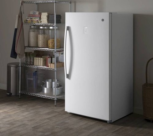 GE - 17.3 Cu. Ft. Frost-Free Upright Freezer - White