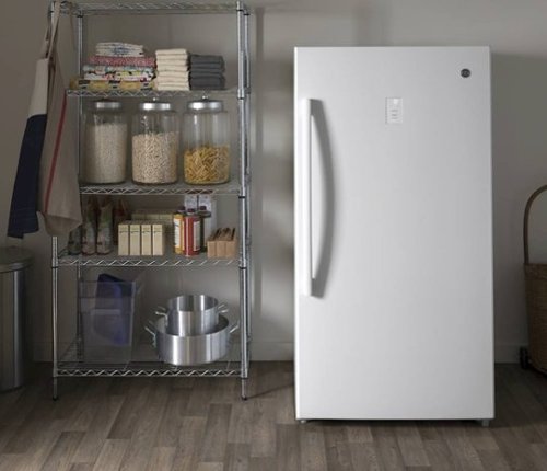 GE - 17.3 Cu. Ft. Frost-Free Upright Freezer - White