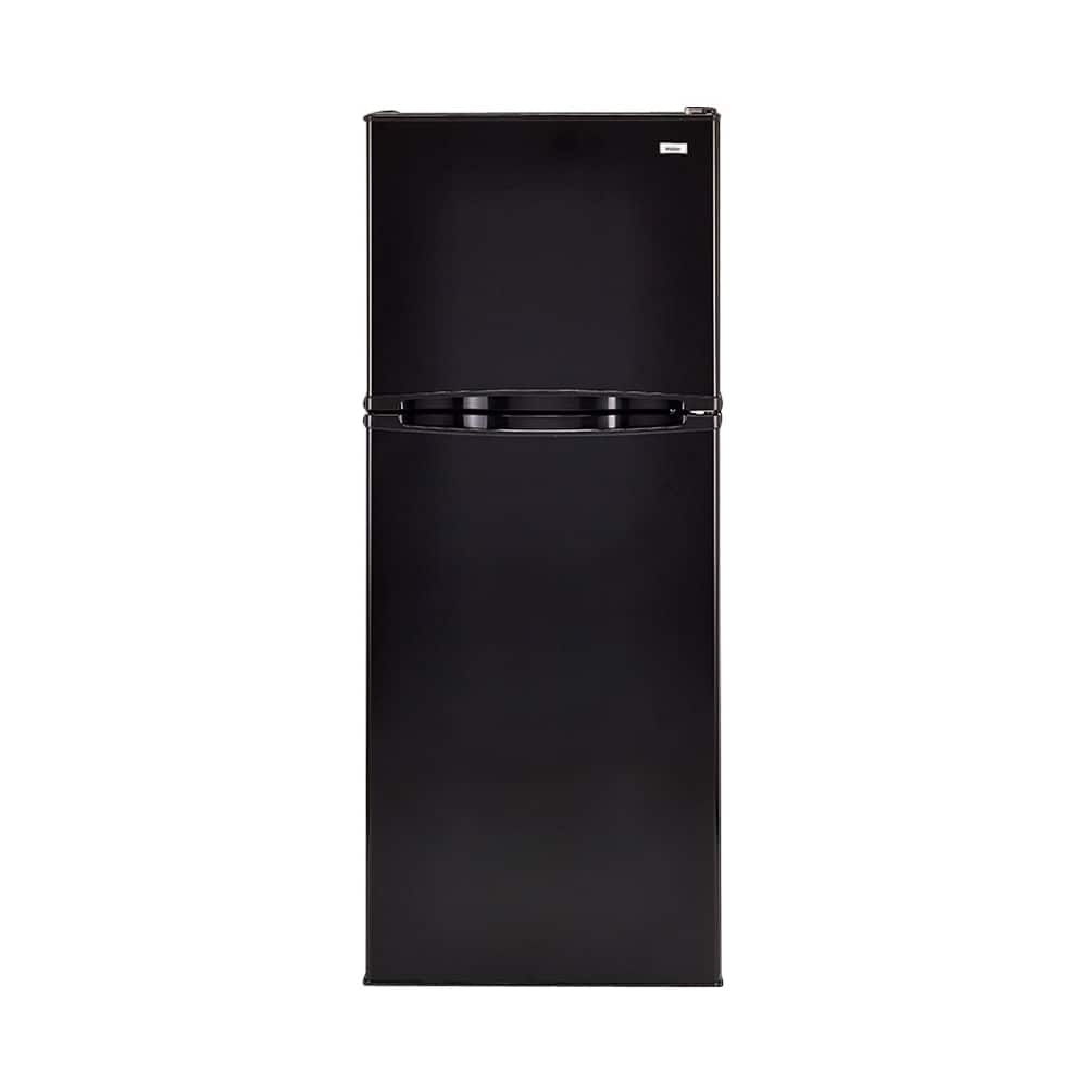 Haier - 24 in. Wide 9.8 Cu. Ft. Top-Freezer Refrigerator with Adjustable Spill-Proof Glass Shelves - Black