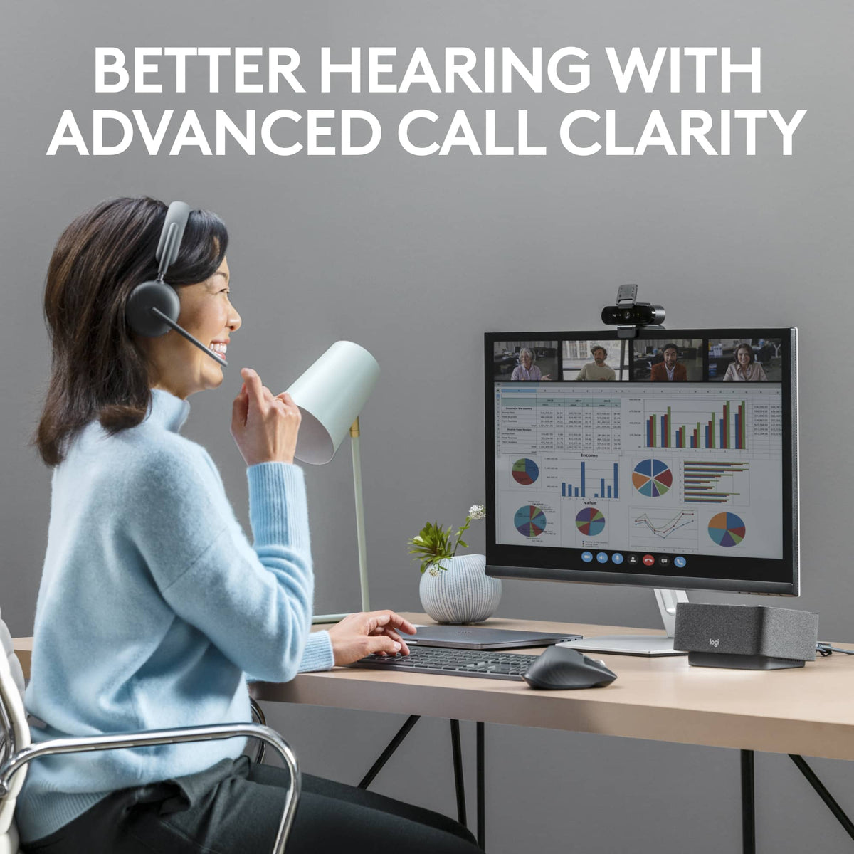 Logitech - Zone Wireless 2 Premium Noise Canceling Headset, Certified for Microsoft Teams over Native Bluetooth - Graphite