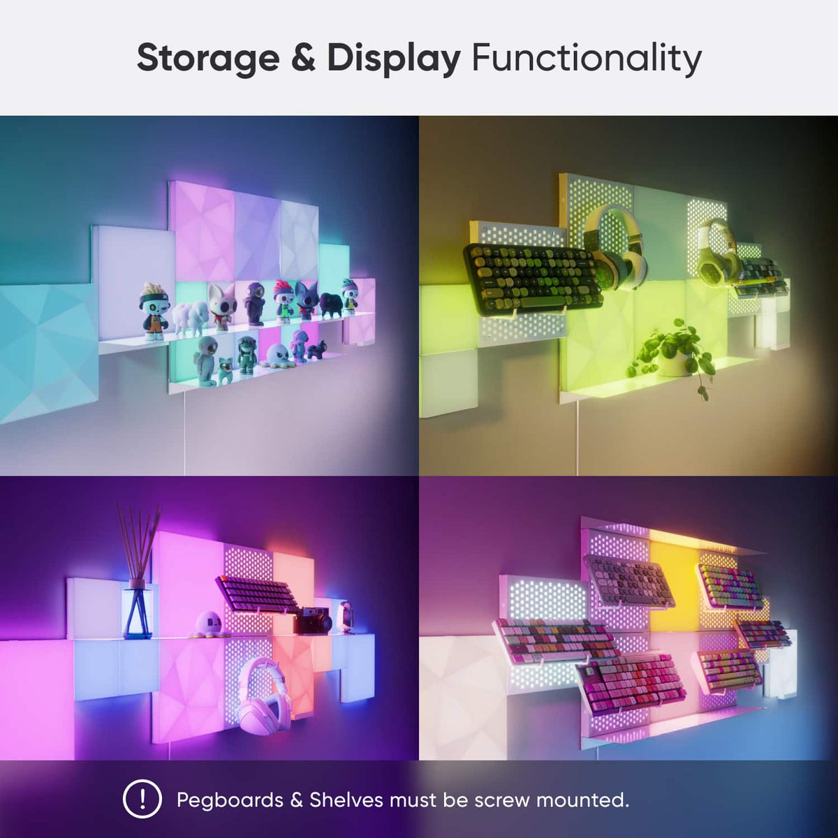 Nanoleaf - Blocks Light Pegboard Add-On - Smart LED Wall Light Panel (1pk) - Multicolor