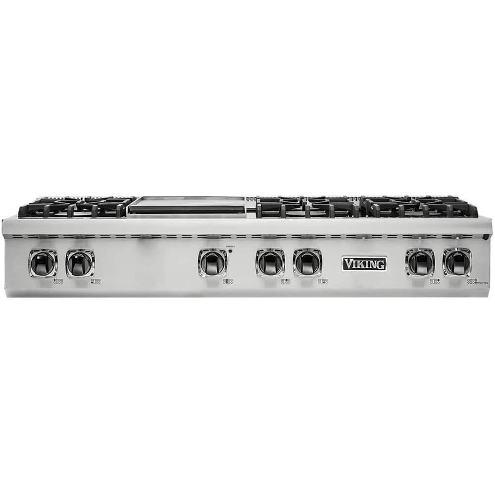 Viking - 48 in. Wide 6 Burner Built-in 5 Series Gas Sealed Burner Cooktop - Stainless Steel