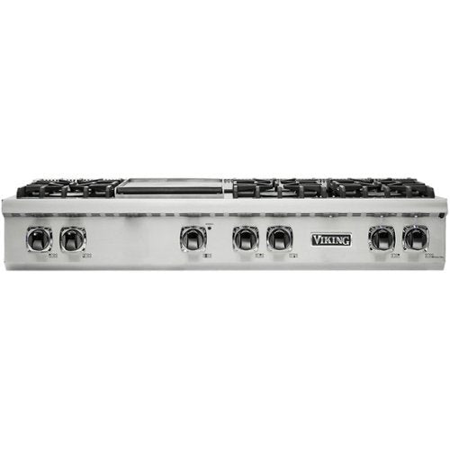 Viking - 48 in. Wide 6 Burner Built-in 5 Series Gas Sealed Burner Cooktop - Stainless Steel