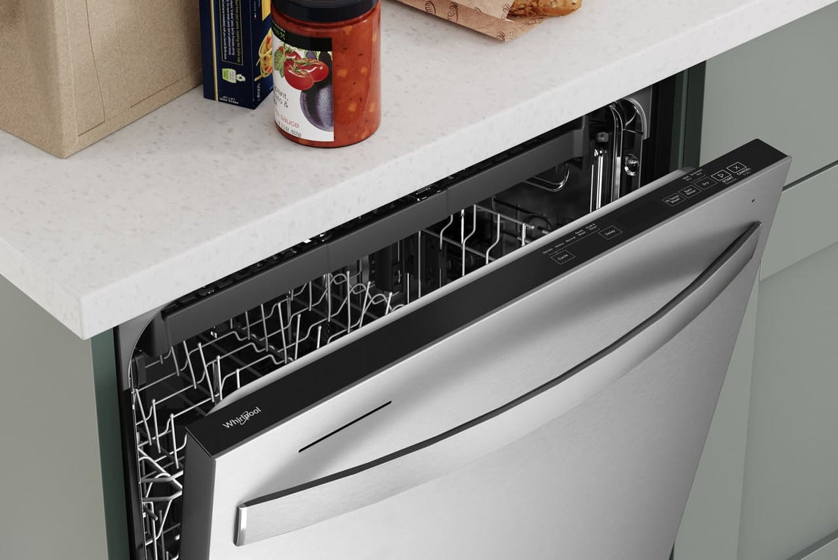 Whirlpool - 24 inch Top Control Built-in Stainless Steel Tub Dishwasher with 3rd Rack, Water Repellent Silverware Basket,  41 dBA - Stainless Steel