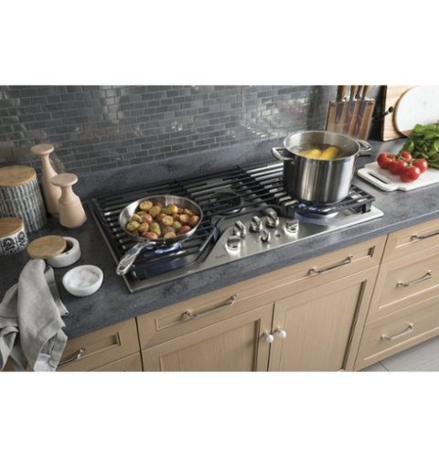 GE Profile - 36" Built-In Gas Cooktop - Stainless Steel