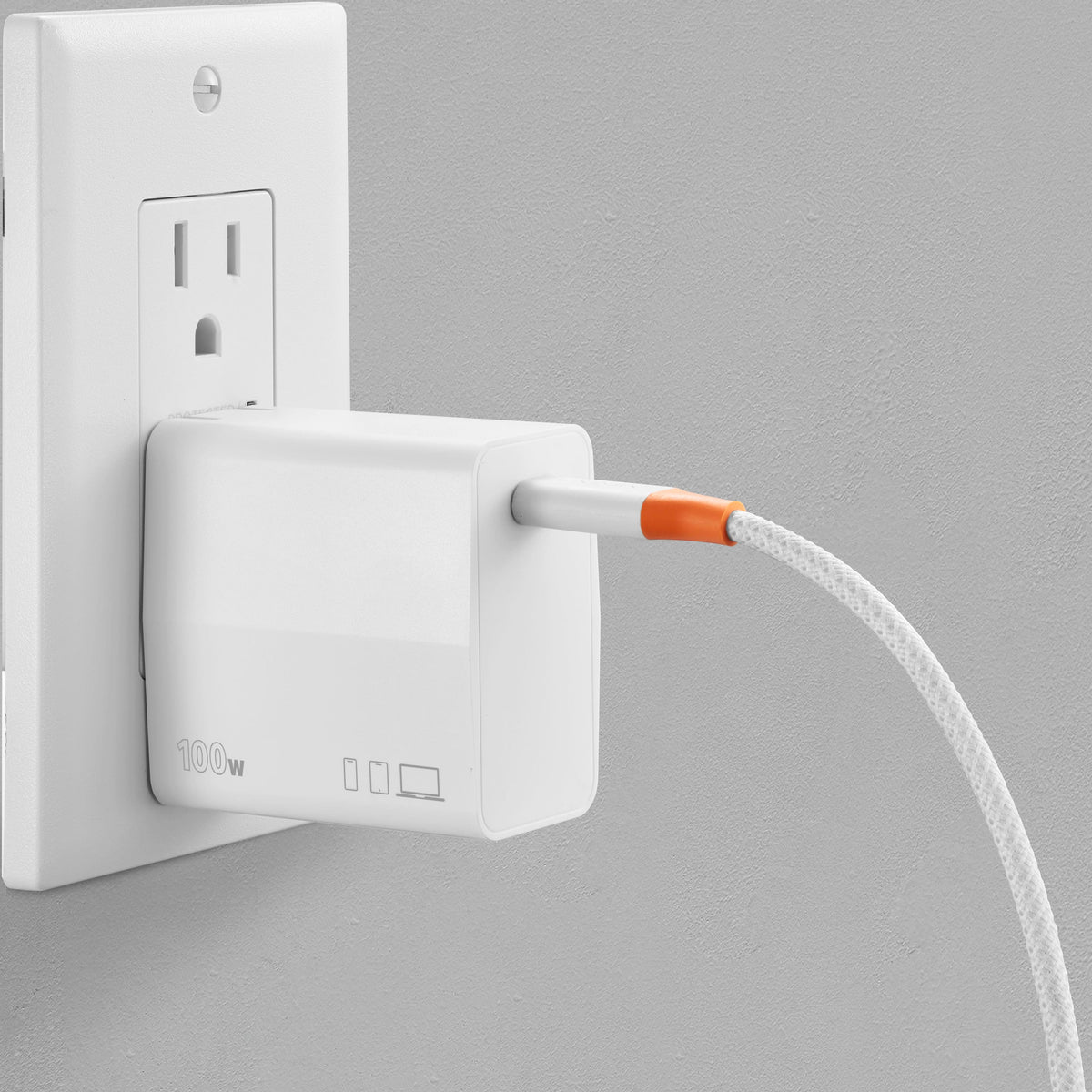Insignia™ - 100W USB-C GaN Wall Charger for MacBook Pro, MacBook Air, iPads, Galaxy tablets, and other USB-C laptops and Devices - White