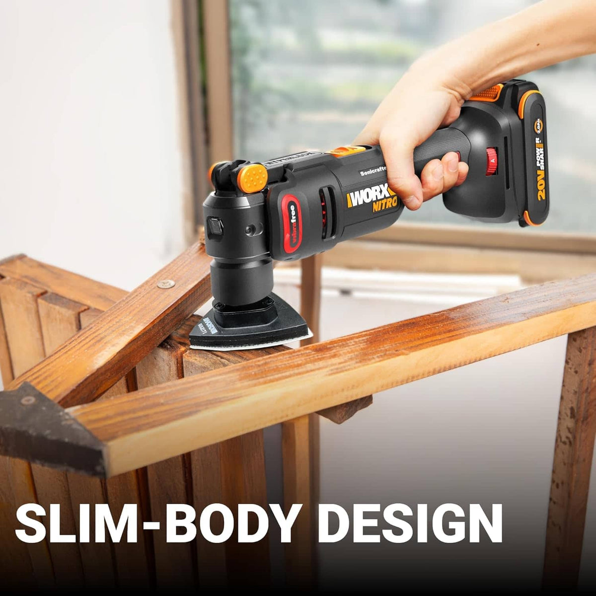 WORX - Nitro WX698L 20V Cordless Oscillating Tool with VibraFree Technology (Battery & Charger Included) - Black