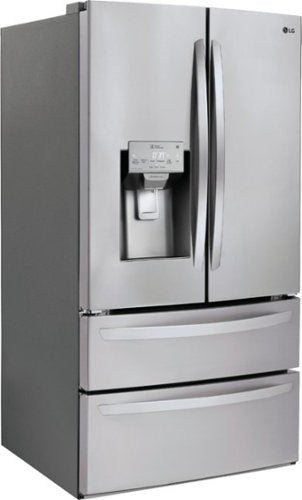 LG - 36-in Wide 27.8 Cu. Ft. 4-Door French Door Smart Refrigerator with Double Freezer Drawers - Stainless Steel