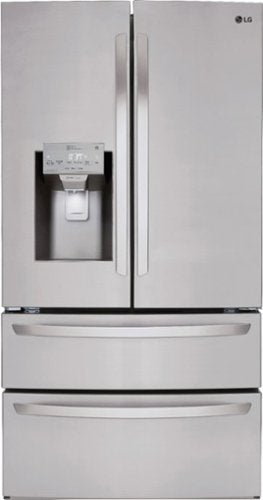 LG - 36-in Wide 27.8 Cu. Ft. 4-Door French Door Smart Refrigerator with Double Freezer Drawers - Stainless Steel
