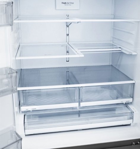 LG - 36-in Wide 27.8 Cu. Ft. 4-Door French Door Smart Refrigerator with Double Freezer Drawers - Stainless Steel