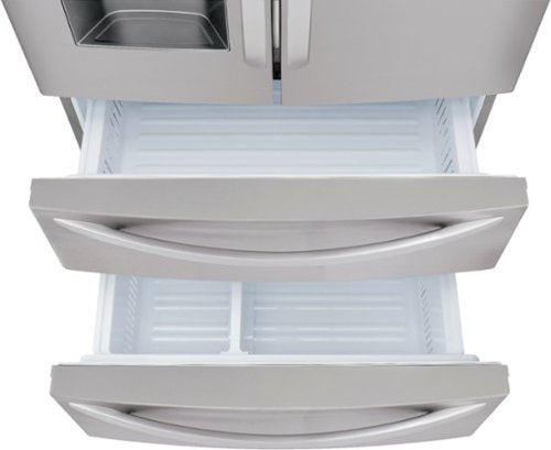 LG - 36-in Wide 27.8 Cu. Ft. 4-Door French Door Smart Refrigerator with Double Freezer Drawers - Stainless Steel
