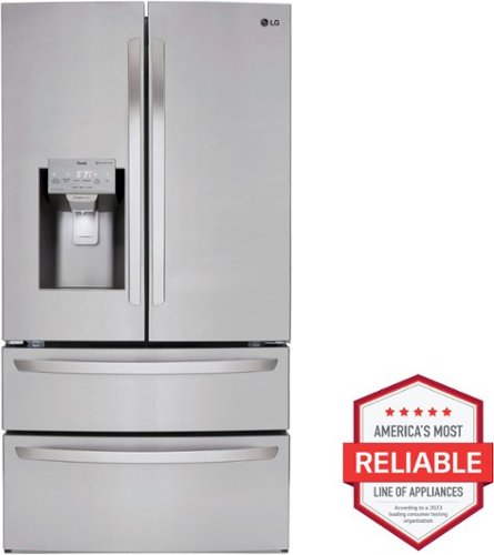 LG - 36-in Wide 27.8 Cu. Ft. 4-Door French Door Smart Refrigerator with Double Freezer Drawers - Stainless Steel