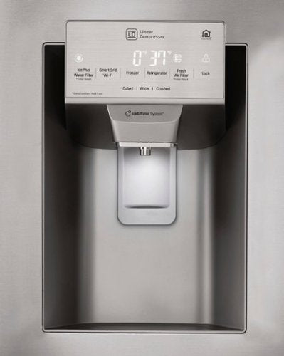 LG - 36-in Wide 27.8 Cu. Ft. 4-Door French Door Smart Refrigerator with Double Freezer Drawers - Stainless Steel