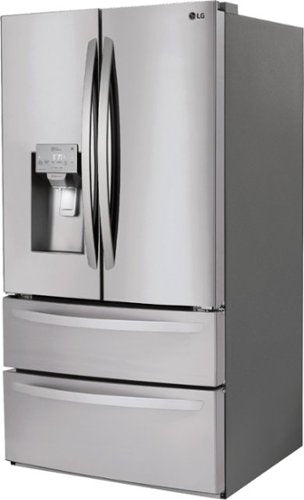 LG - 36-in Wide 27.8 Cu. Ft. 4-Door French Door Smart Refrigerator with Double Freezer Drawers - Stainless Steel