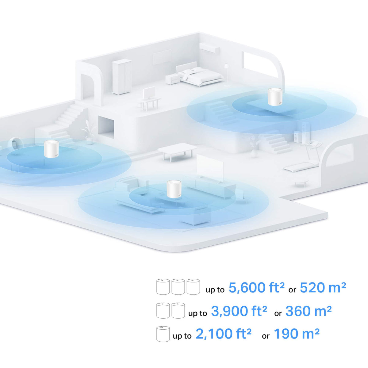 TP-Link - Deco X10 AX1500 Dual-Band Whole Home Mesh Wi-Fi 6 System, Supports up to 120 Connected Devices (3-Pack) - White